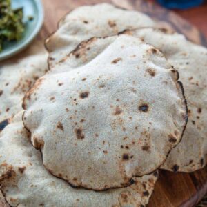 healthy Jowar also called as Sorghum bhakri rotis served hot
